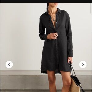 JAMES PERSE Linen Midi Shirt Dress - Dark Gray